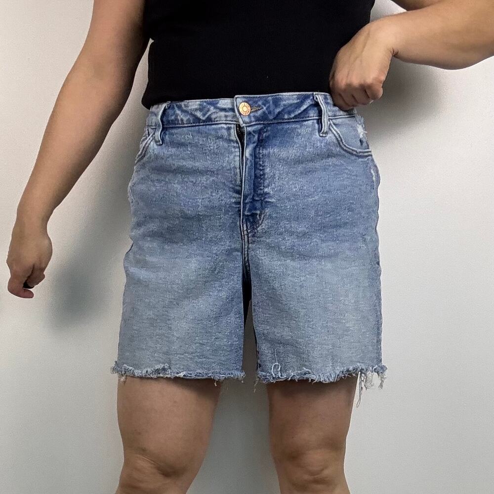 Target Ava & Viv denim High Rise Relaxed Bermuda Shorts size 18